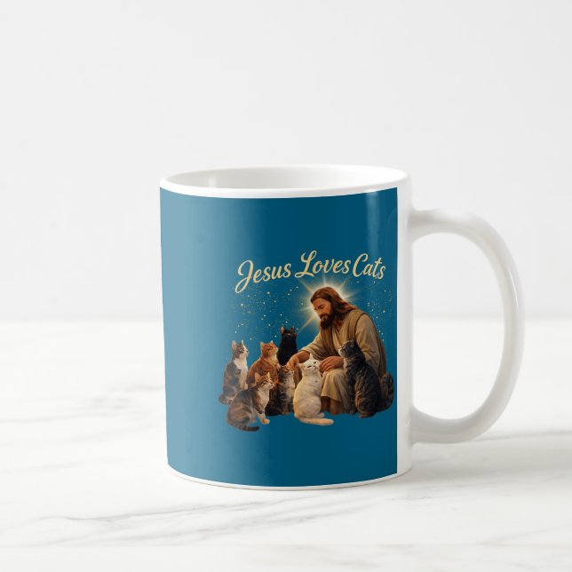 Mug Jesus Loves Cats Christian Cat Lover Jesus Hugs Ca (Droite)
