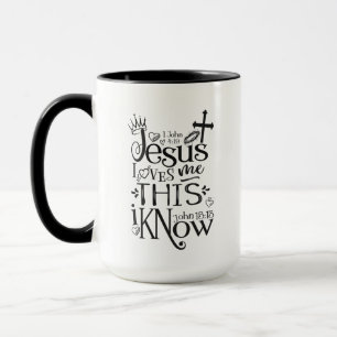 Mug JESUS M'AIME Foi chrétienne Citation Combo noir
