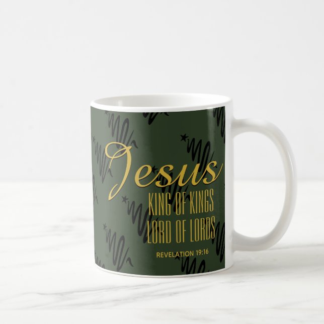 Mug JÉSUS ROI DES ROIS Christian Christmas Green (Droite)