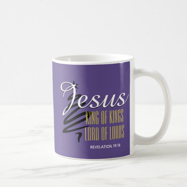 Mug JÉSUS ROI DES ROIS Noël pourpre (Droite)