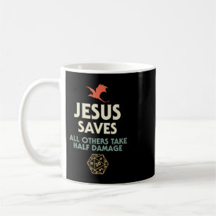Mug Jesus Saves DM Dragon D20 Dice Cadeau RPG Rôle Pla