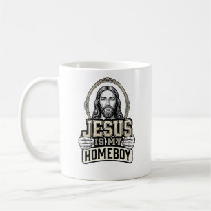 Mug Jésus vintage est mon pote gravé design vectoriel
