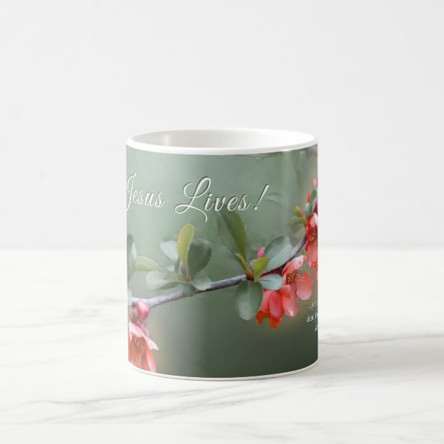 Mug Jésus Vit Des Fleurs De Printemps Bible Verse Pâqu (Centre)