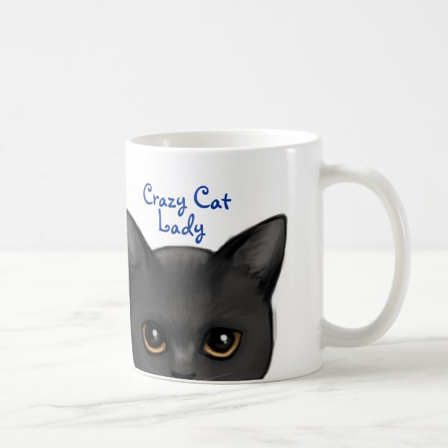Mug Jetant un coup d'oeil le chat noir w/Golden (Droite)