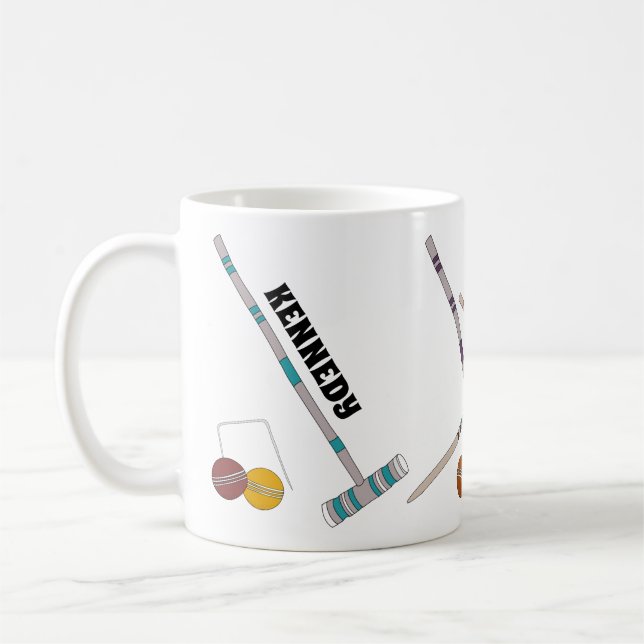 Mug Jeu de Croquet, Jeu de Jardin Personnalisé (Gauche)