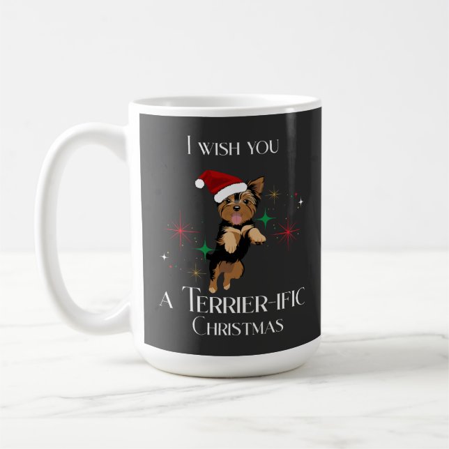 Mug Jeu de Fêtes de Chien de Noël Terrier-Pacifique (Gauche)