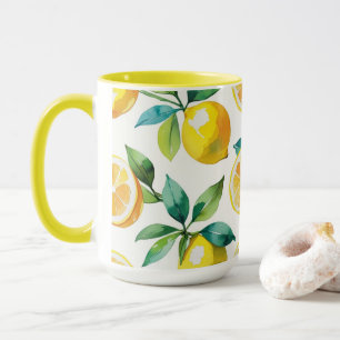 Mug Jeu de mariée bleu citron moderne