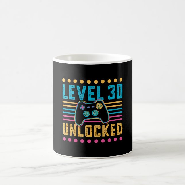 Mug Jeu de niveau 30 Déverrouillé 30e cadeau d'anniver (Centre)