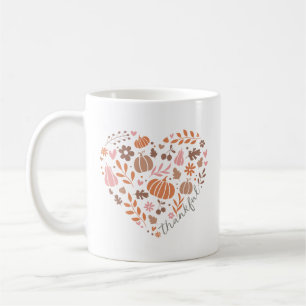 Mug Jeu de remerciement, Chute Floral et Coeur Citroui