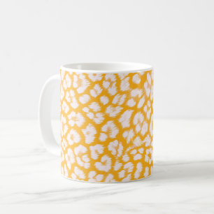 Mug Jeu d'oreiller blanc jaune abstrait empreinte de l