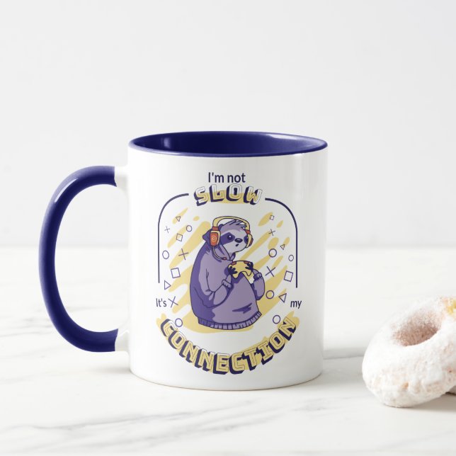MUG JEU SLOTH JE NE SUIS PAS LENT C'EST MA CONNEXION (Avec donut)