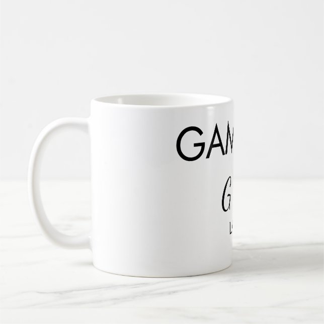 Mug Jeu sur le nom du couple de la fête de mariage vil (Gauche)