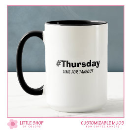 Mug Jeudi drôle - Moment pour la typographie de plats