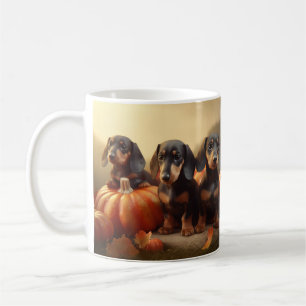 Mug Jeune Dachshund Automne Délice Citrouille