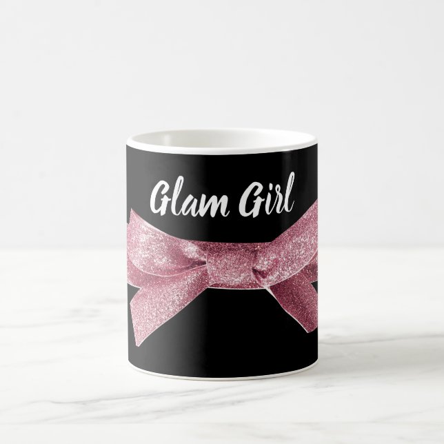 Mug Jeune mariée assez rose élégante de ruban de fille (Centre)