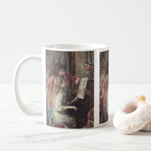 Mug Jeunes filles au piano par Pierre Renoir (Avec donut)