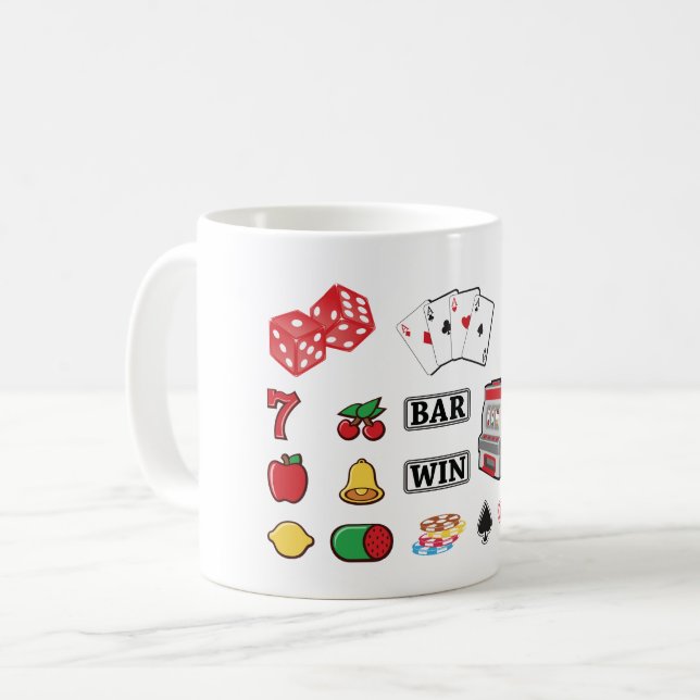 Mug Jeux de casino d'éléments de jeu (Devant gauche)