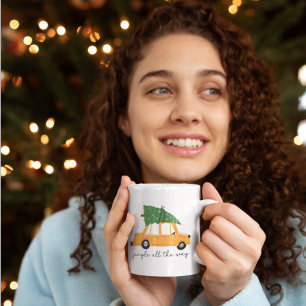 Mug Jingle All Way Voiture et Noël Arbre vacances