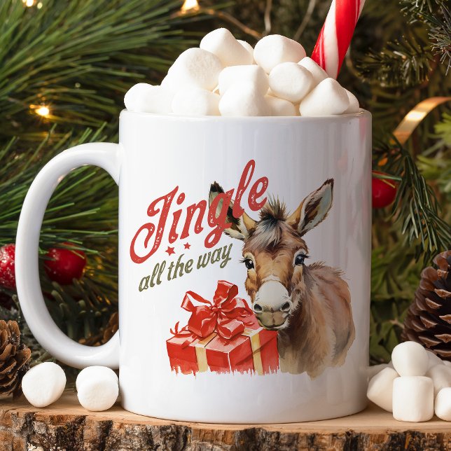 Mug Jingle Tout le long de la ferme de Noël âne (Créateur téléchargé)