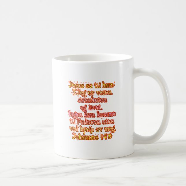 Mug John 14:6 Norvégien (Droite)