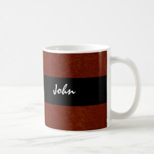 Mug JOHN nommé fait sur commande grunge rouge et noir