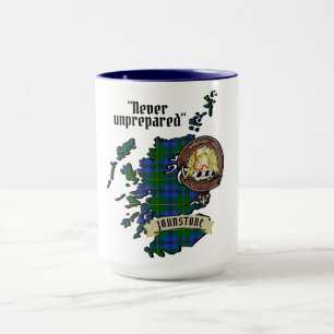 Mug Johnstone Clan Badge & Tartan Carte de l'Écosse 