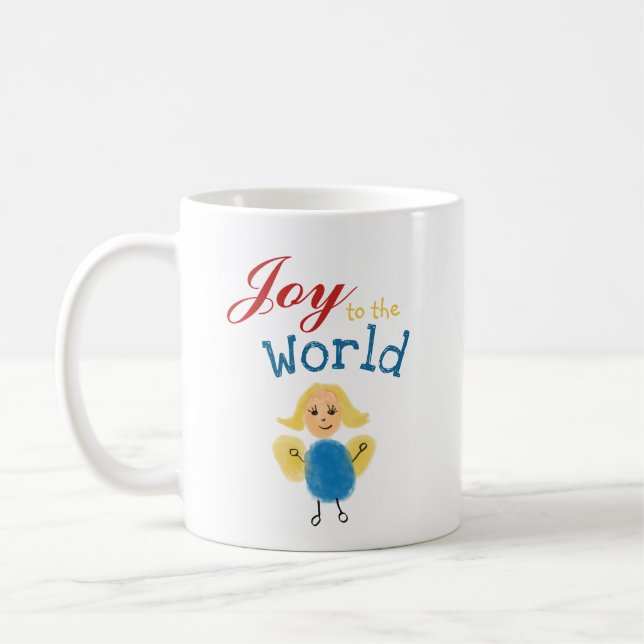 Mug Joie au monde. Noël Empreinte Ange Art (Gauche)