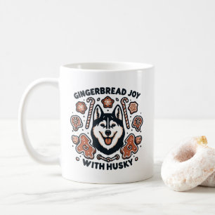 Mug Joie de pain d'épice avec Husky Chien de vacances