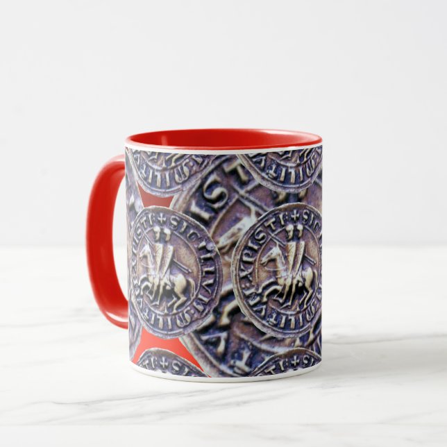 Mug JOINT du rouge des CHEVALIERS TEMPLAR (Devant gauche)