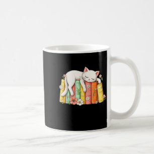 Mug Joli adorable chat endormi et livres lecteurs cosy