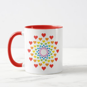 Mug Joli arc-en-ciel des Coeurs