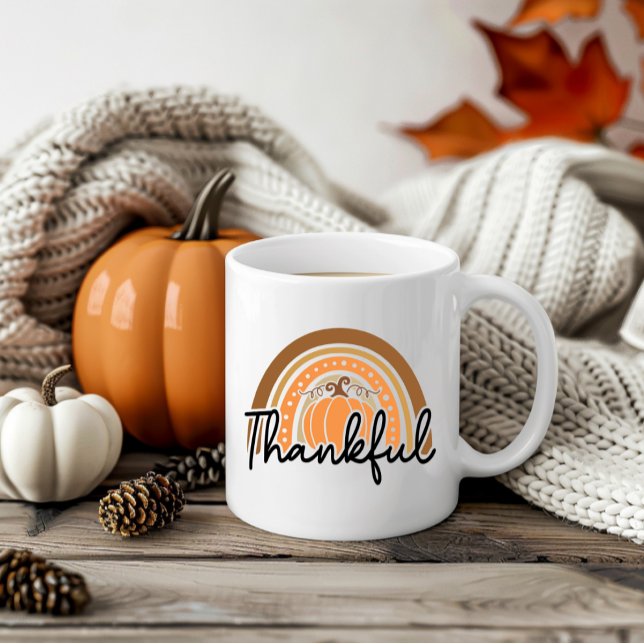 Mug Joli Boho de saison Boho Citrouille Thankful Café (Créateur téléchargé)