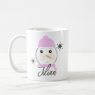Mug Joli Bonhomme de Neige Rose Premier Noël