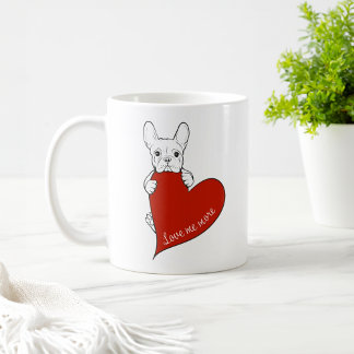 Mug Joli Bouledogue Français avec un Cœur Rouge