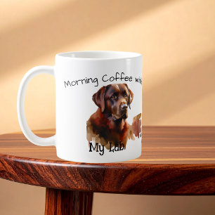 Mug  Joli café brun foncé du matin avec mon labrador 