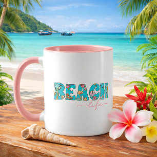 Mug Joli café de la vie rétro sur la plage
