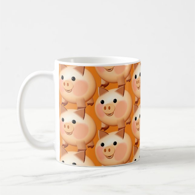 Mug Joli caricature Bébé Cochon Drôle (Gauche)