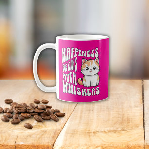 Mug Joli chat drôle rose chaud disant