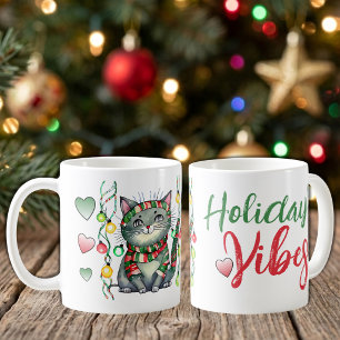 Mug Joli chat illuminé ambiance de fêtes de Noël