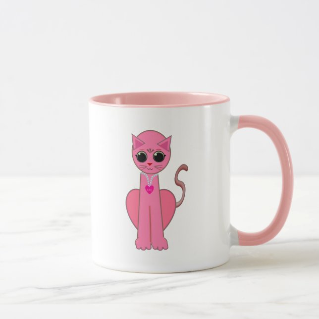 Mug Joli chat rose (Droite)