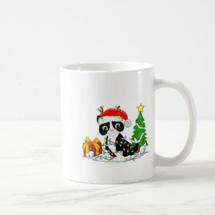 Mug Joli Chat Smoking Santa Noël Arbre Lumineux Xmas T