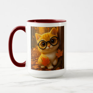 Mug Joli chat tigré avec des lunettes
