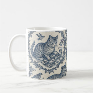 Mug Joli Chat Toile de Jouy et Mahjong