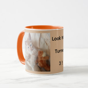 Mug Joli Chaton Photo Personnalisée 3ème Anniversaire