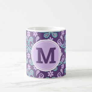 Mug Joli chic décontracté paisley violet et bleu
