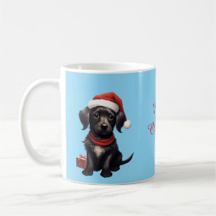 Mug Joli chien noir à Noël