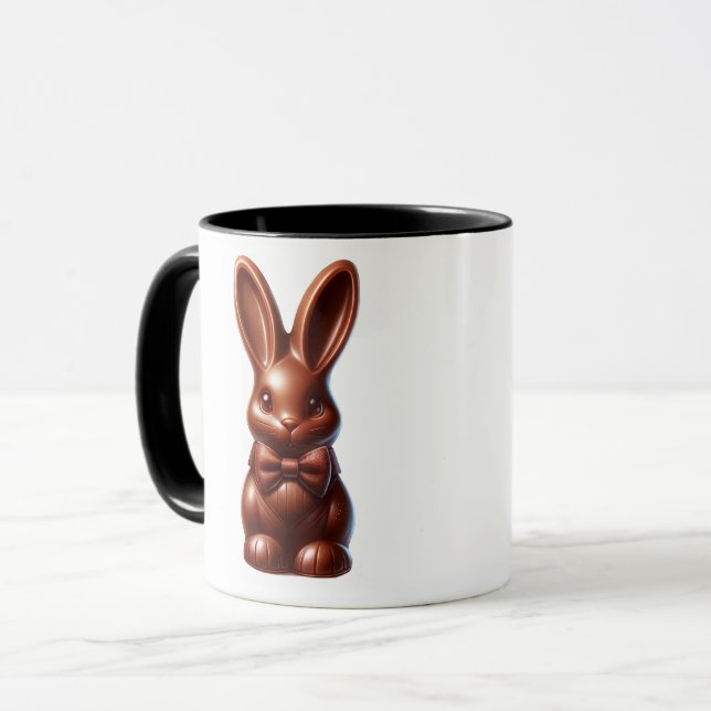 Mug Joli chocolat en forme de nœud papillon lapin de P (Devant gauche)