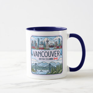 Mug Joli Ciel de Vancouver BC Canada Couleurs Pastel 