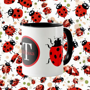 Mug joli coccinelle ajouter monogramme