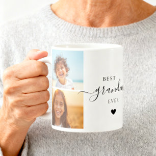 Mug Joli Collage Photo Meilleure Mamie du Monde